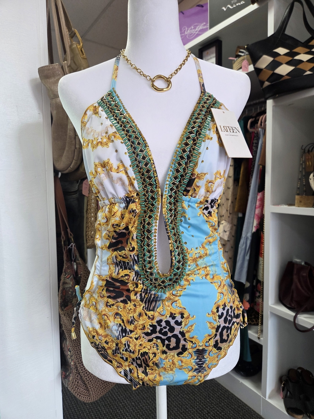 Hand Beaded Luxury Swimwear Adjustable Fit